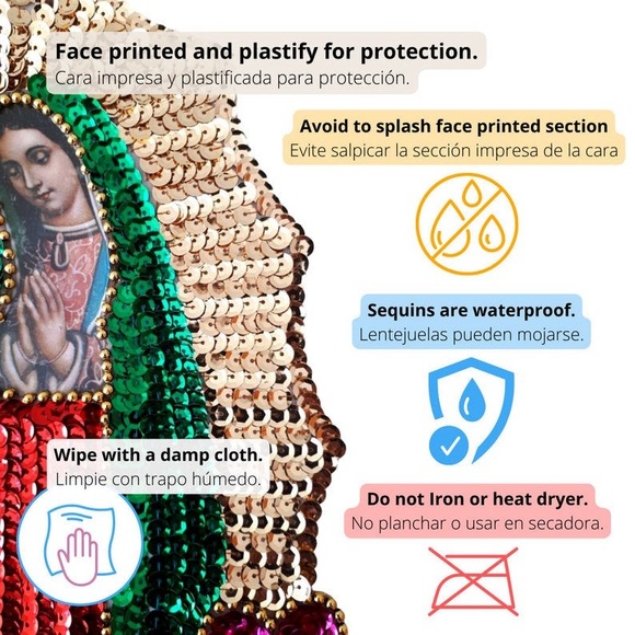 Lady of Guadalupe Sequined Patch - Picture 5 of 10